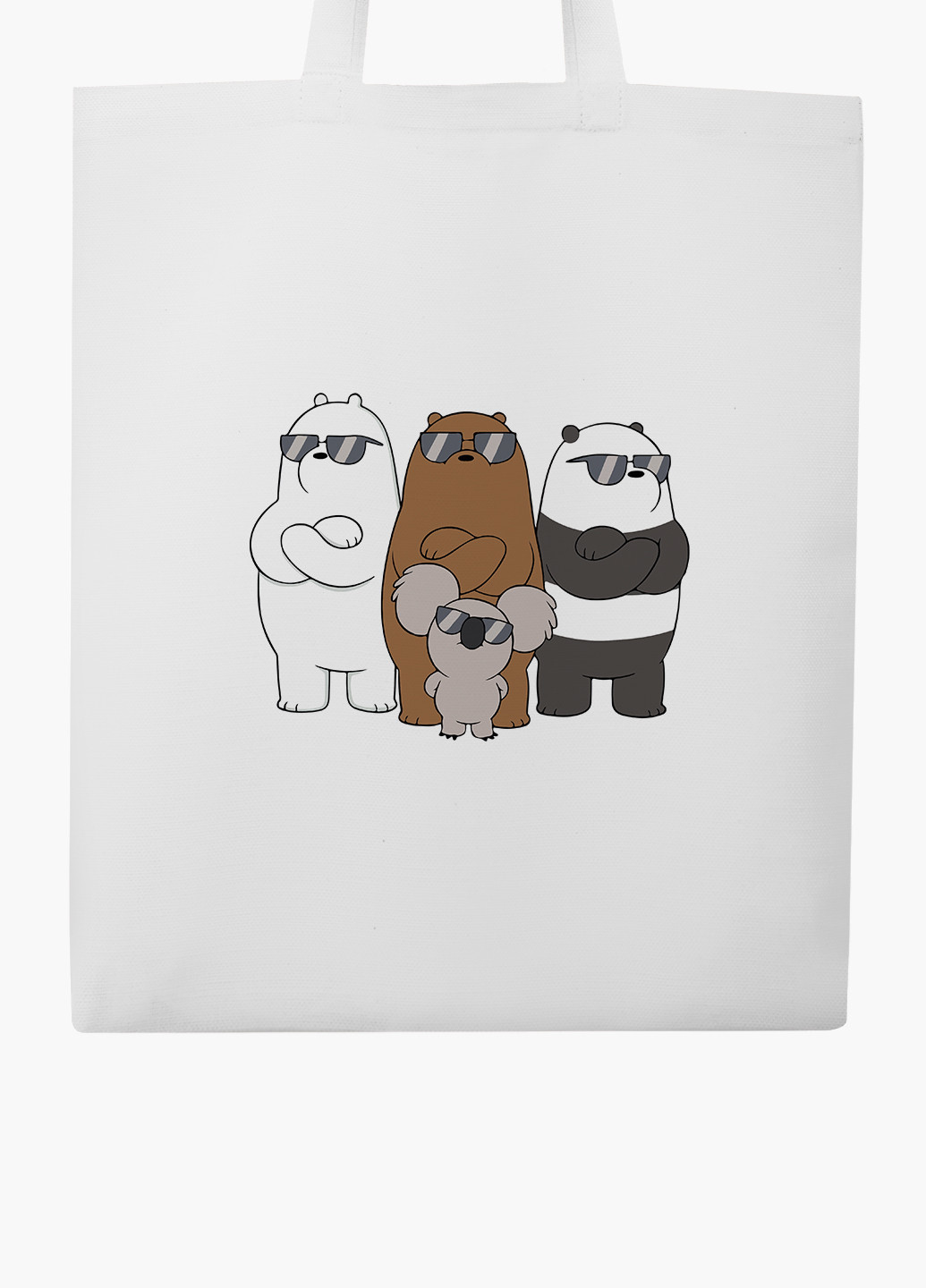 Эко сумка шоппер белая Вся правда о медведях (We Bare Bears) (9227-2892-WT-2) экосумка шопер 41*35 см MobiPrint (224806175)