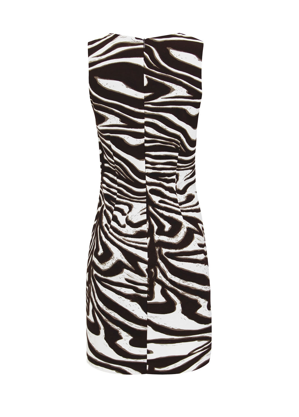 Черно-белое кэжуал платье футляр Oodji зебра