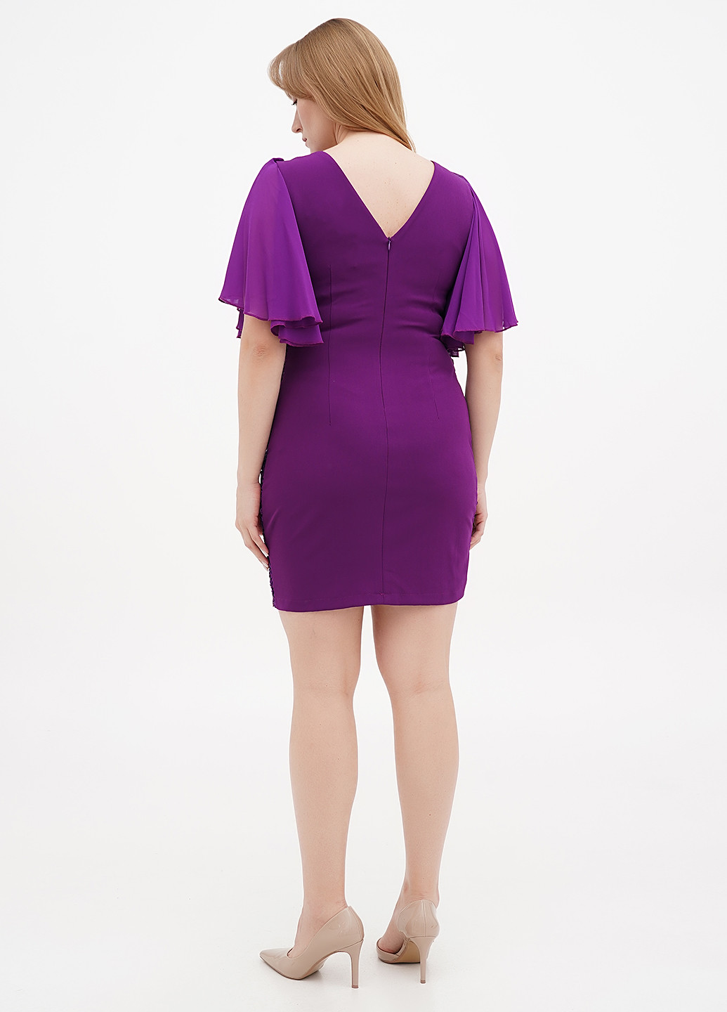 Фіолетова коктейльна сукня Sassofono однотонна