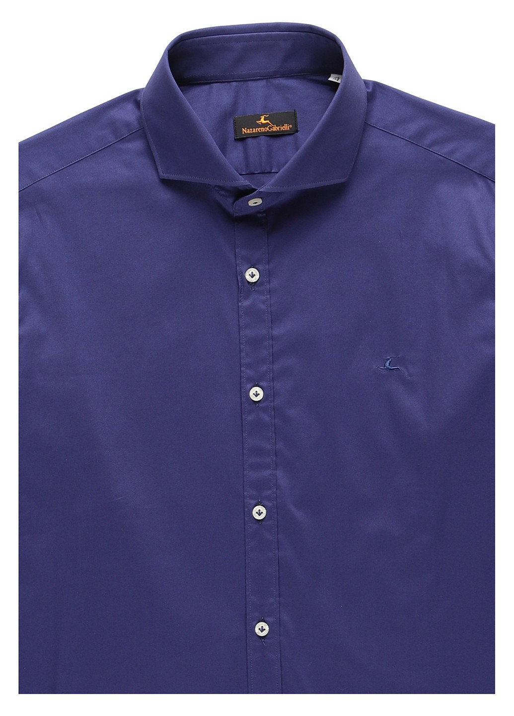 Темно-синяя классическая, кэжуал рубашка однотонная Nazarenogabrielli
