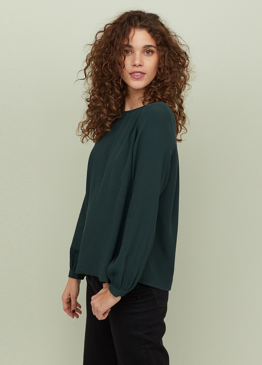 Темно-зелёная блуза H&M