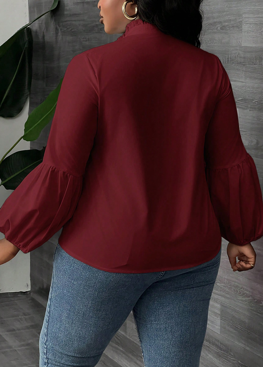 Бордовая блуза SHEIN