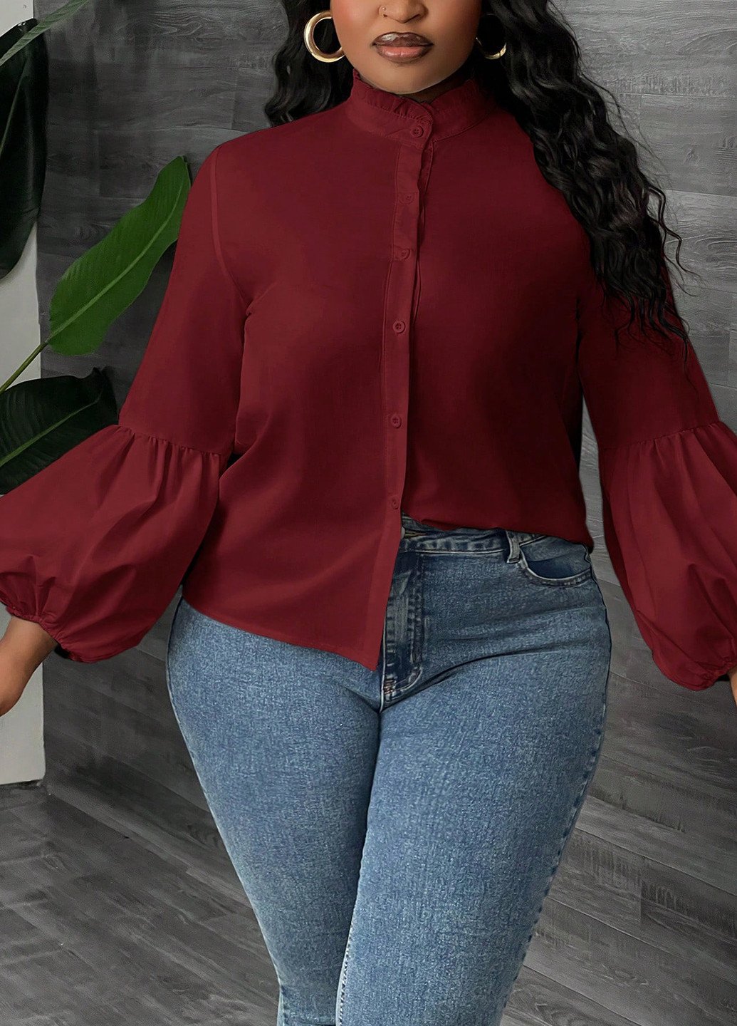 Бордовая блуза SHEIN