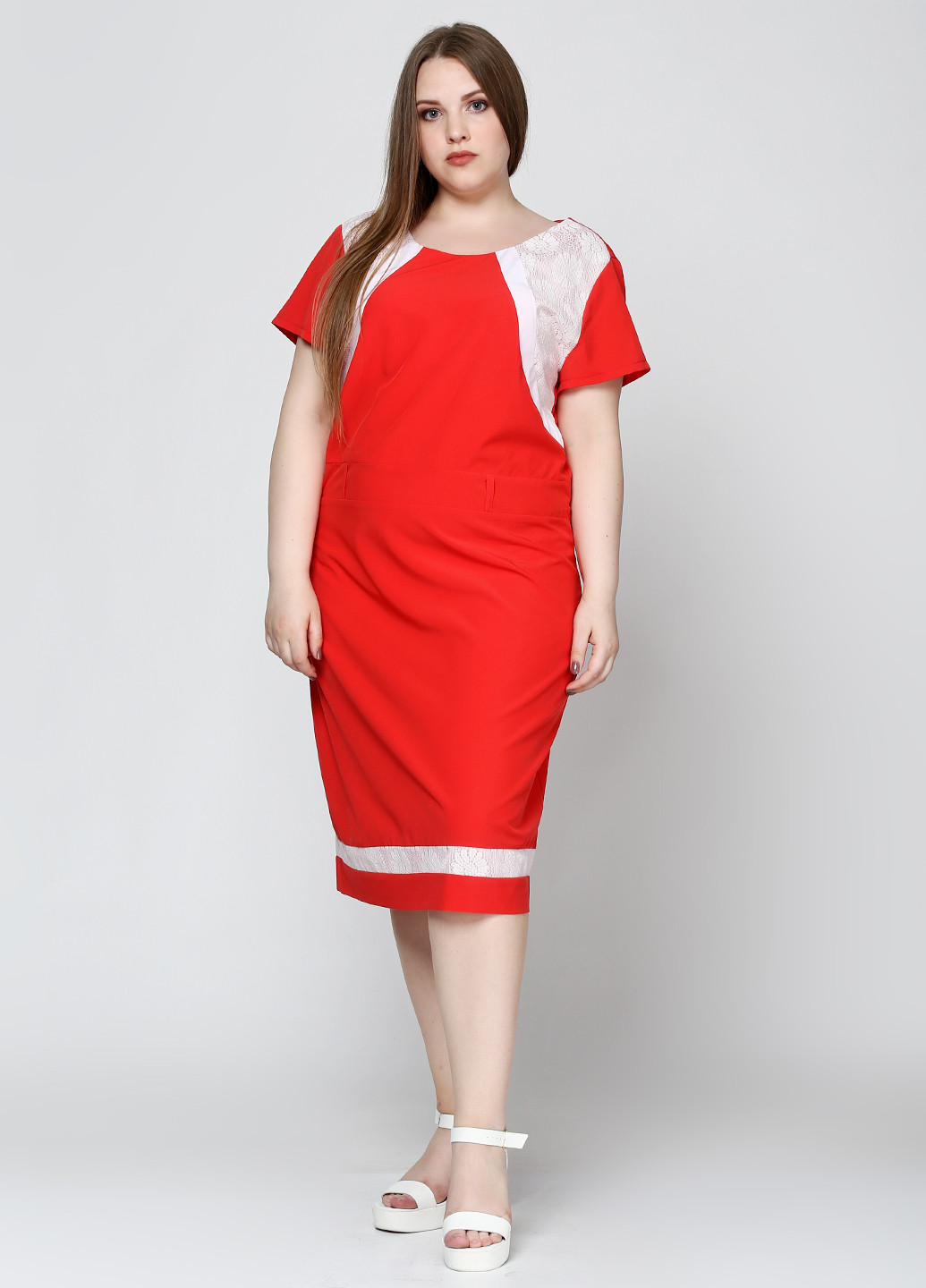 Красное кэжуал платье Ut однотонное