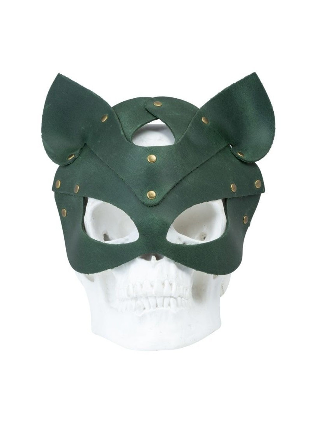 Премиум маска кошечки, натуральная кожа, зеленая, подарочная упаковка LOVECRAFT (254885403)