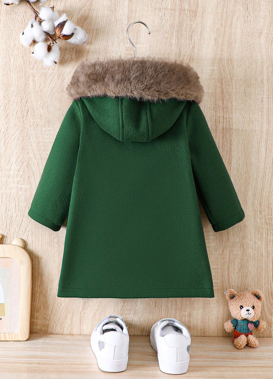 Зелене демісезонне Пальто однобортне SHEIN