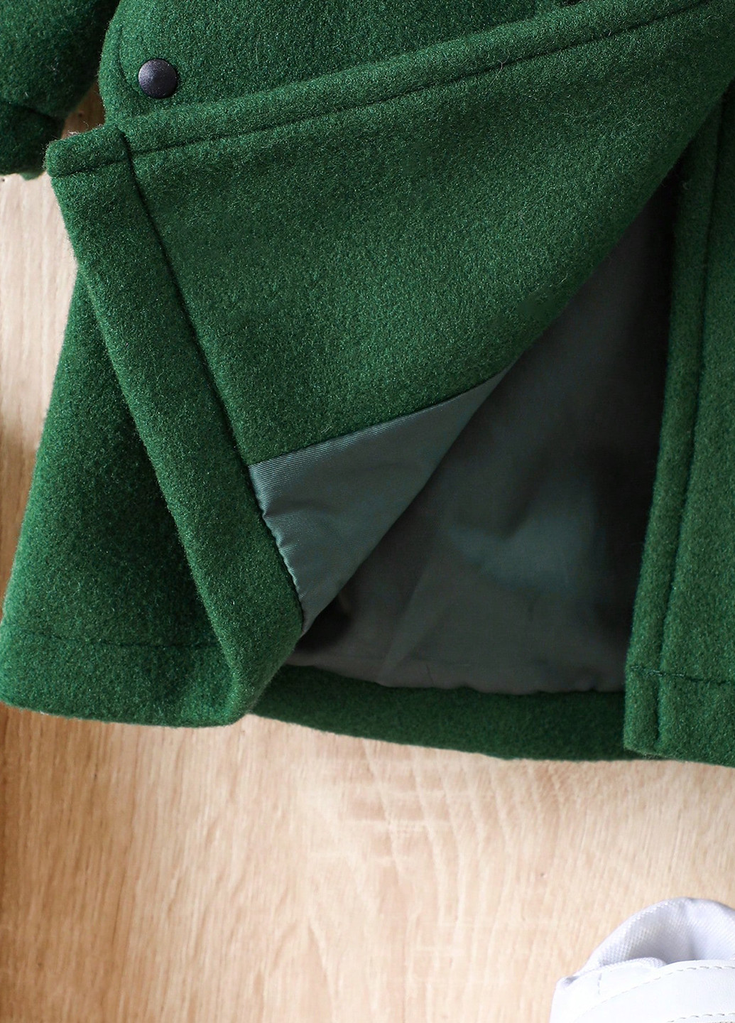 Зелене демісезонне Пальто однобортне SHEIN