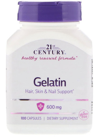 Gelatin 600 mg 100 Caps 21st Century (256379924)