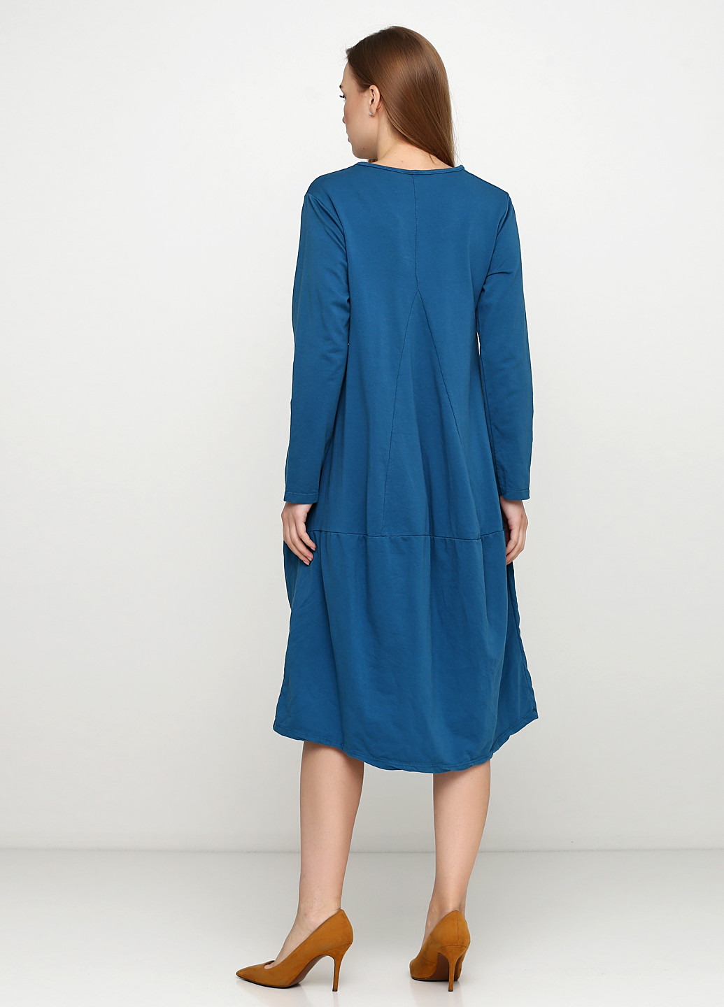 Морської хвилі кежуал сукня без підкладу Made in Italy однотонна