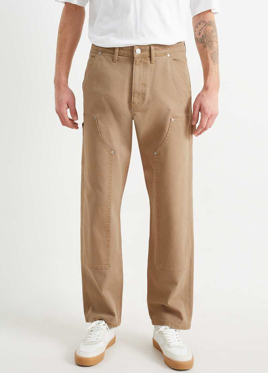 Светло-коричневые кэжуал демисезонные карго брюки C&A