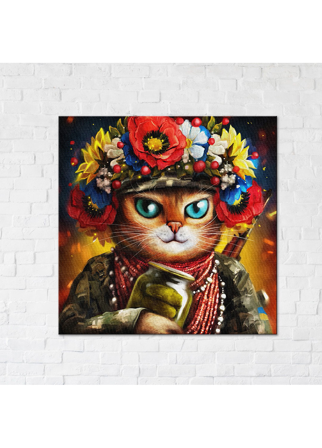 Картина-постер кішка Захисниця ©Маріанна Пащук 40х40 см Brushme (254643196)