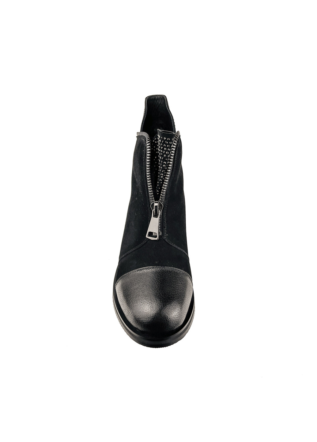 Осенние ботинки женские кожаные осень весна черные на молнии Brocoli