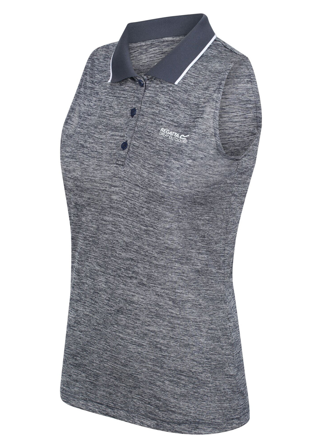Серо-синяя женская футболка-поло Regatta меланжевая