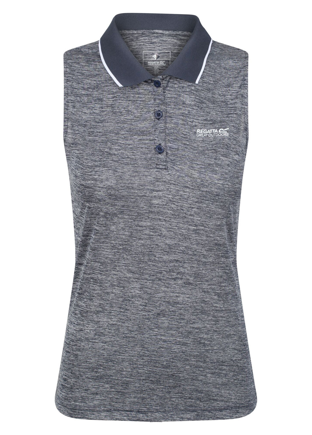Серо-синяя женская футболка-поло Regatta меланжевая