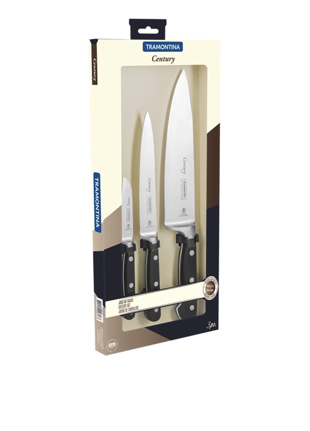 Набор ножей (3 пр.) Tramontina комбинированные, нержавеющая сталь