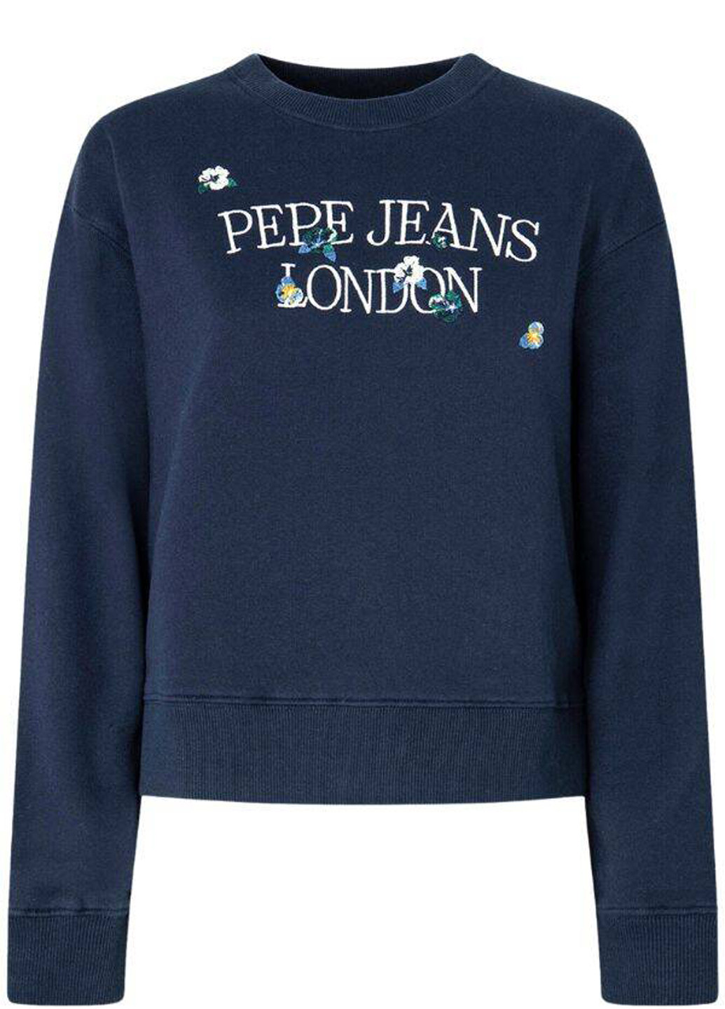 Синий свитшот Pepe Jeans London логотип без декора (299108769)