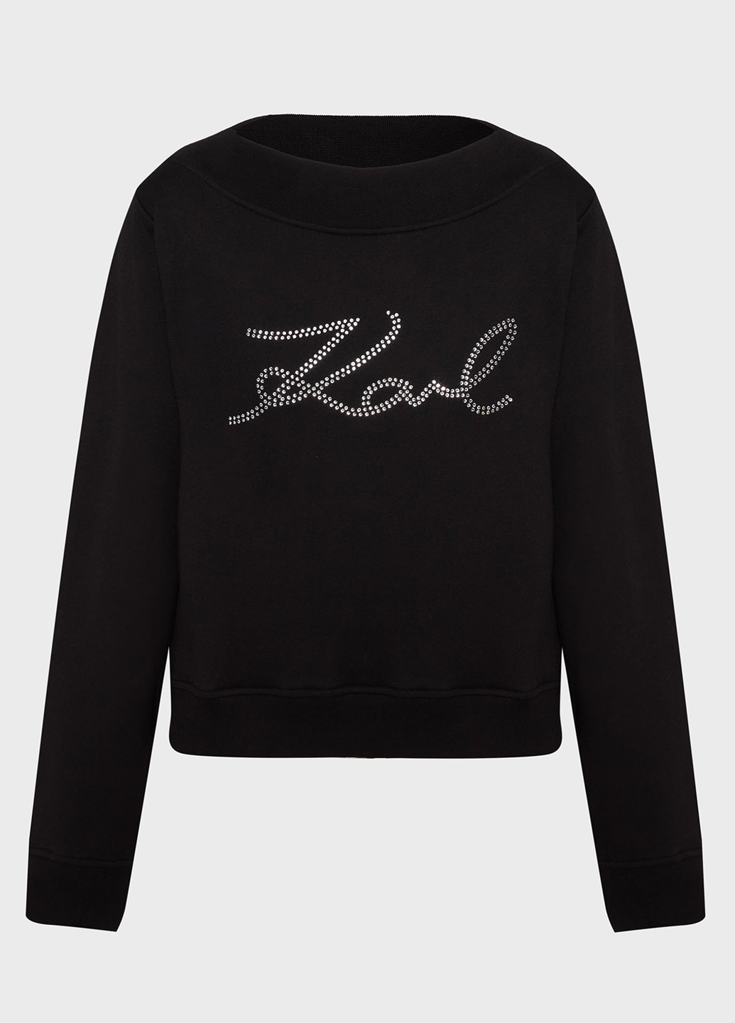 Чорний світшот Karl Lagerfeld однотонний стрази (366431870)