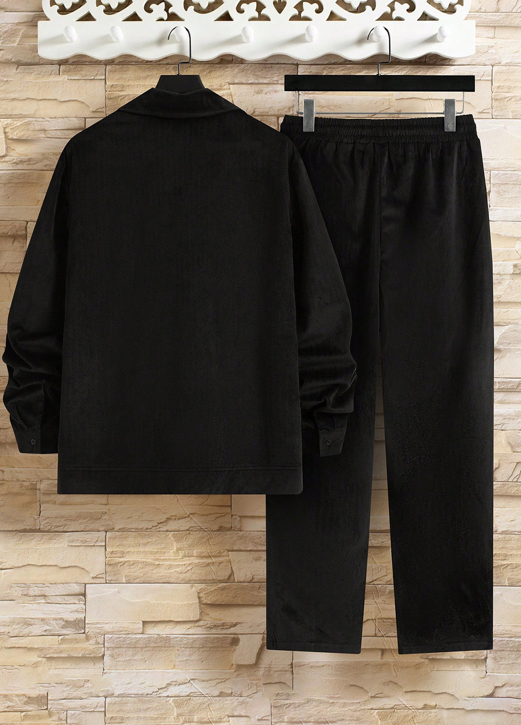 Темно-зеленый демисезонный комплект (куртка, брюки) SHEIN