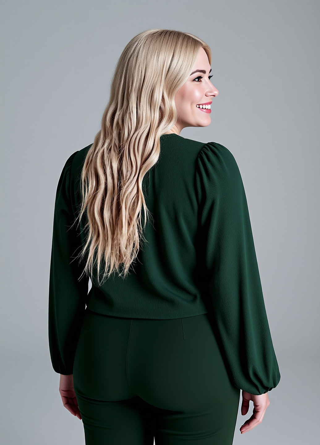 Темно-зелёная блуза Sinsay