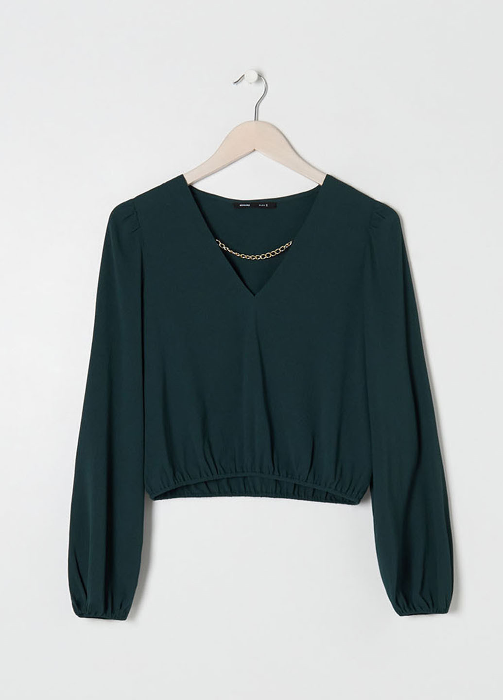 Темно-зелёная блуза Sinsay