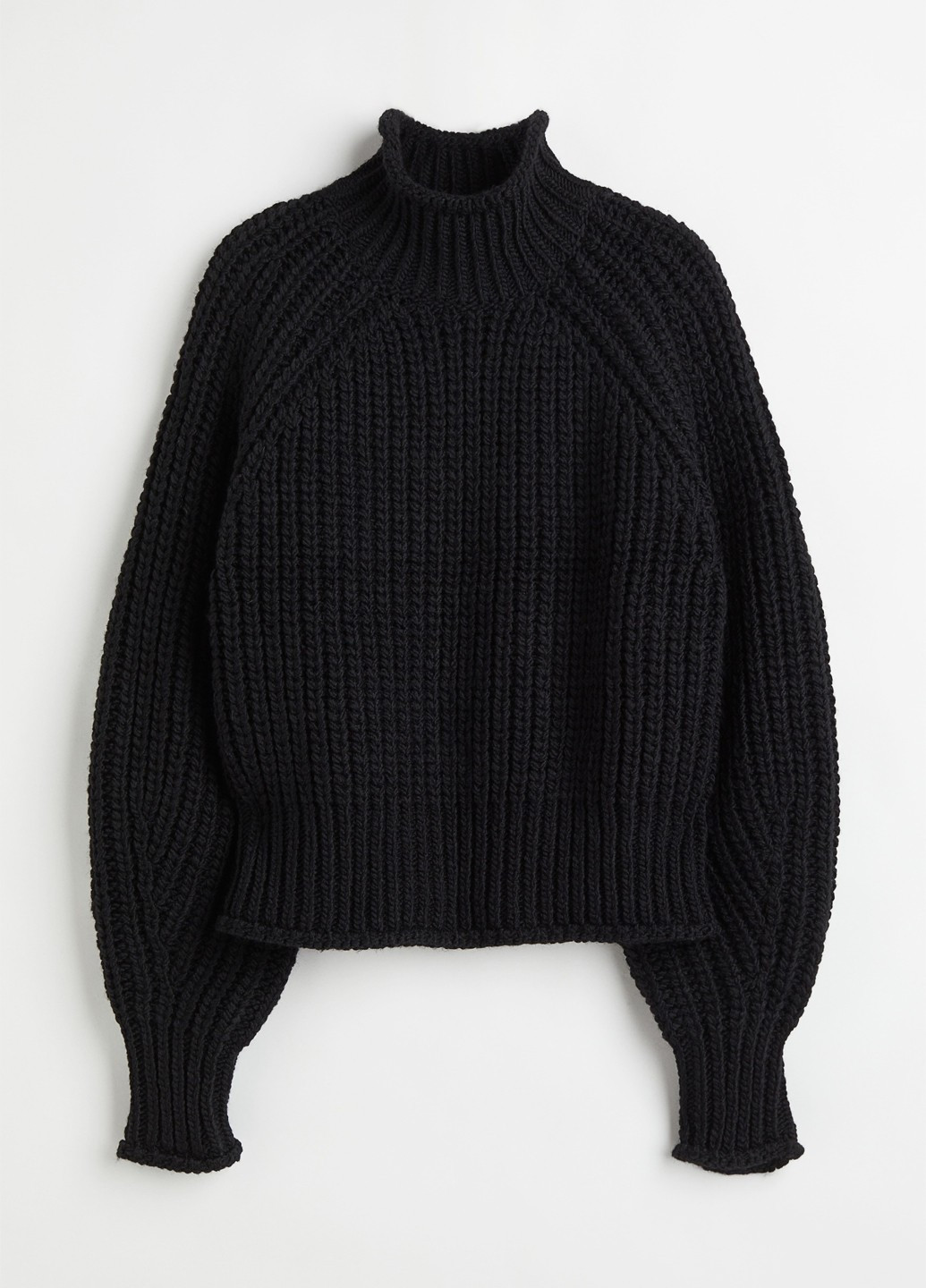 Черный зимний свитер H&M