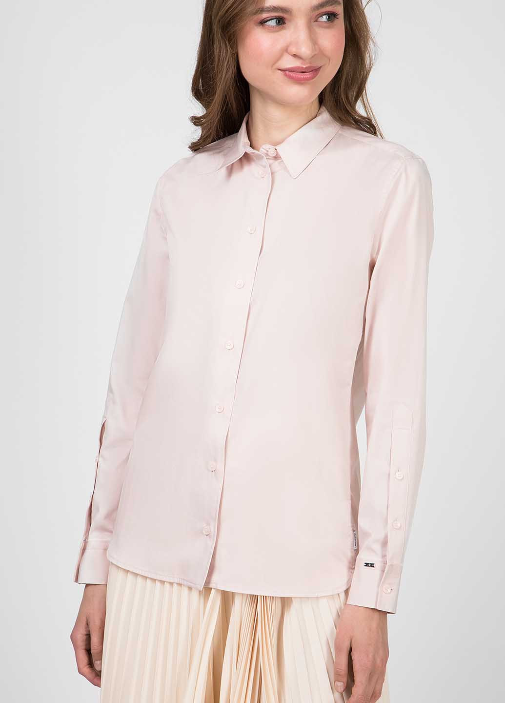 Светло-розовая кэжуал рубашка однотонная Calvin Klein