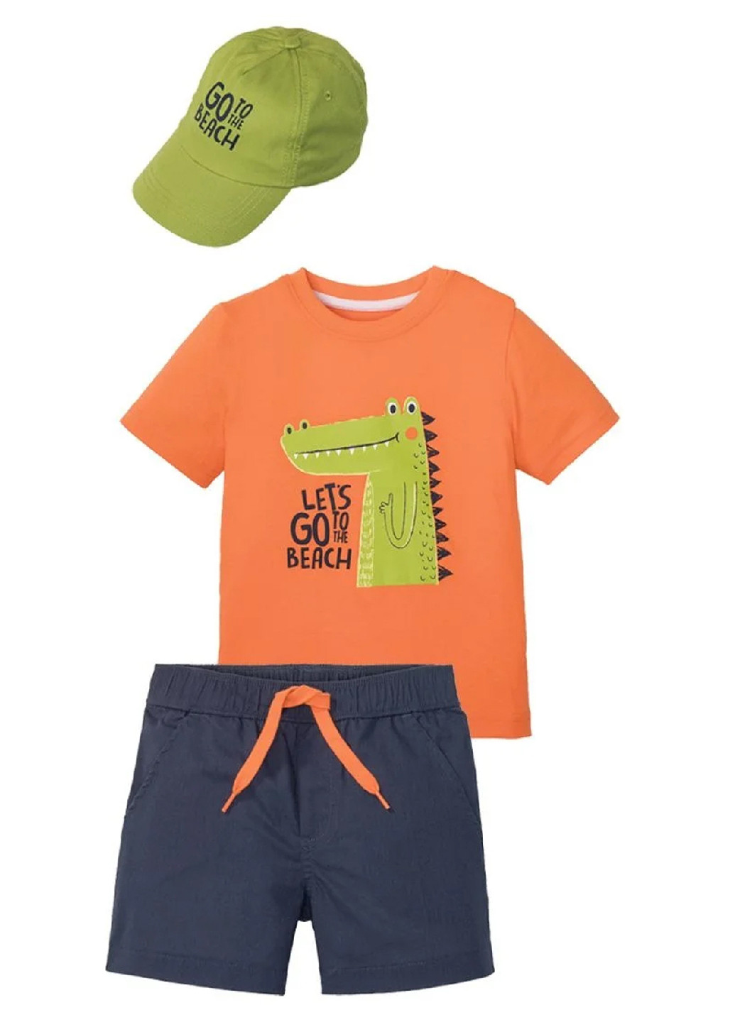Комбінований літній костюм (футболка, шорти, кепка) Lupilu