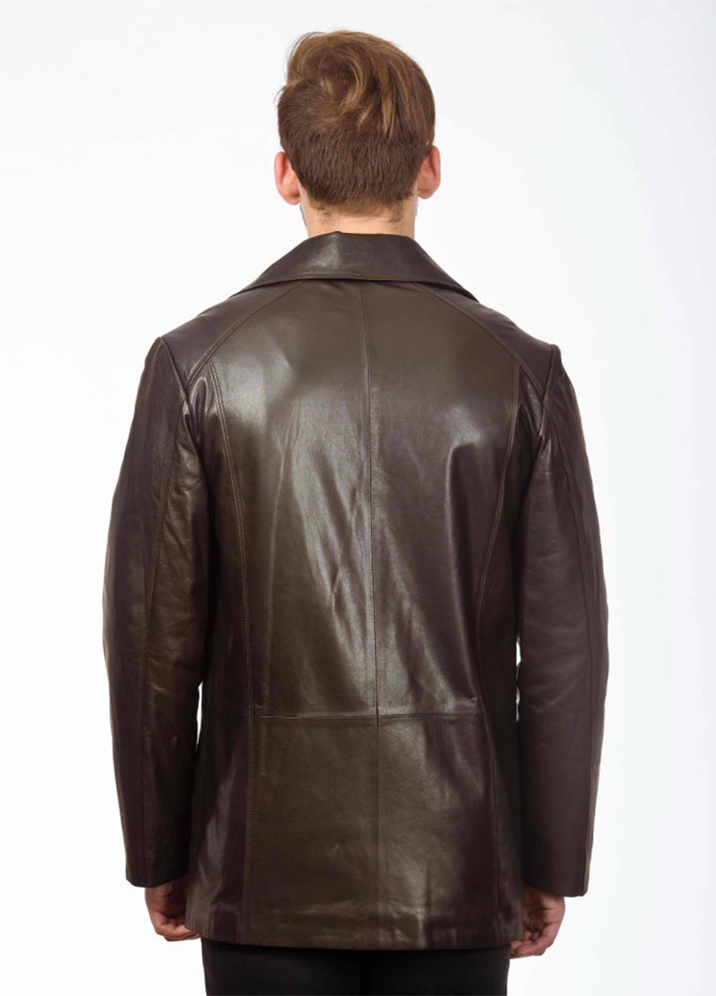 Темно-коричневая демисезонная куртка кожаная Alberta