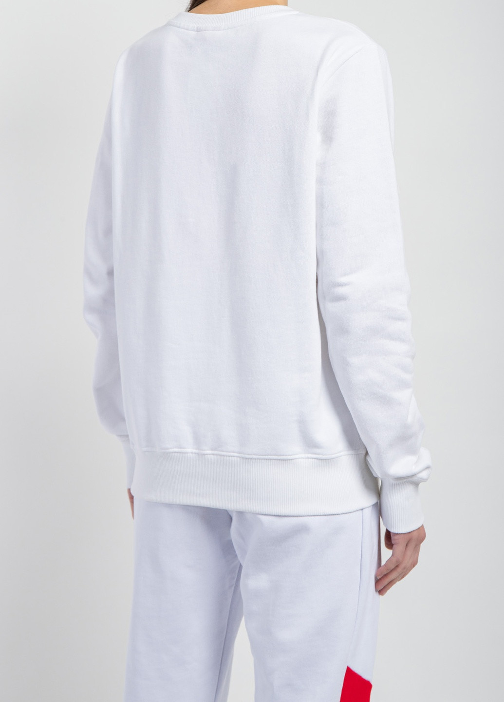 Белый белый хлопковый свитшот с логотипом Supreme Spain однотонный (189850242)