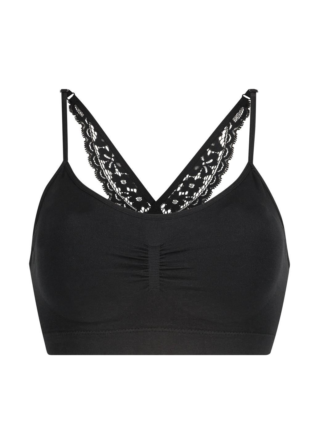 Чёрный топ бюстгальтер Hunkemoller без косточек полиамид