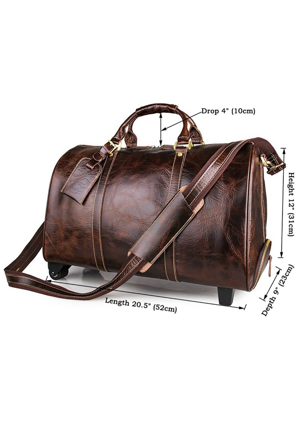 Шкіряна дорожня сумка 49х30х23 см Vintage (229461342)