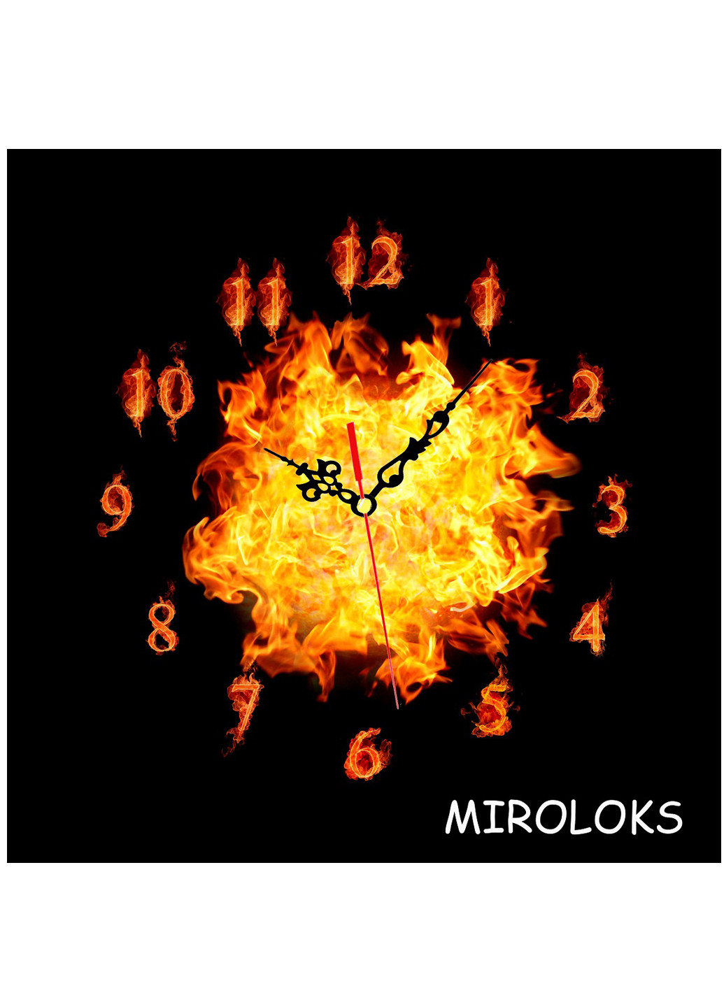 Настінний годинник Вогонь 35х35 см M00003 MIROLOKS (202301205)