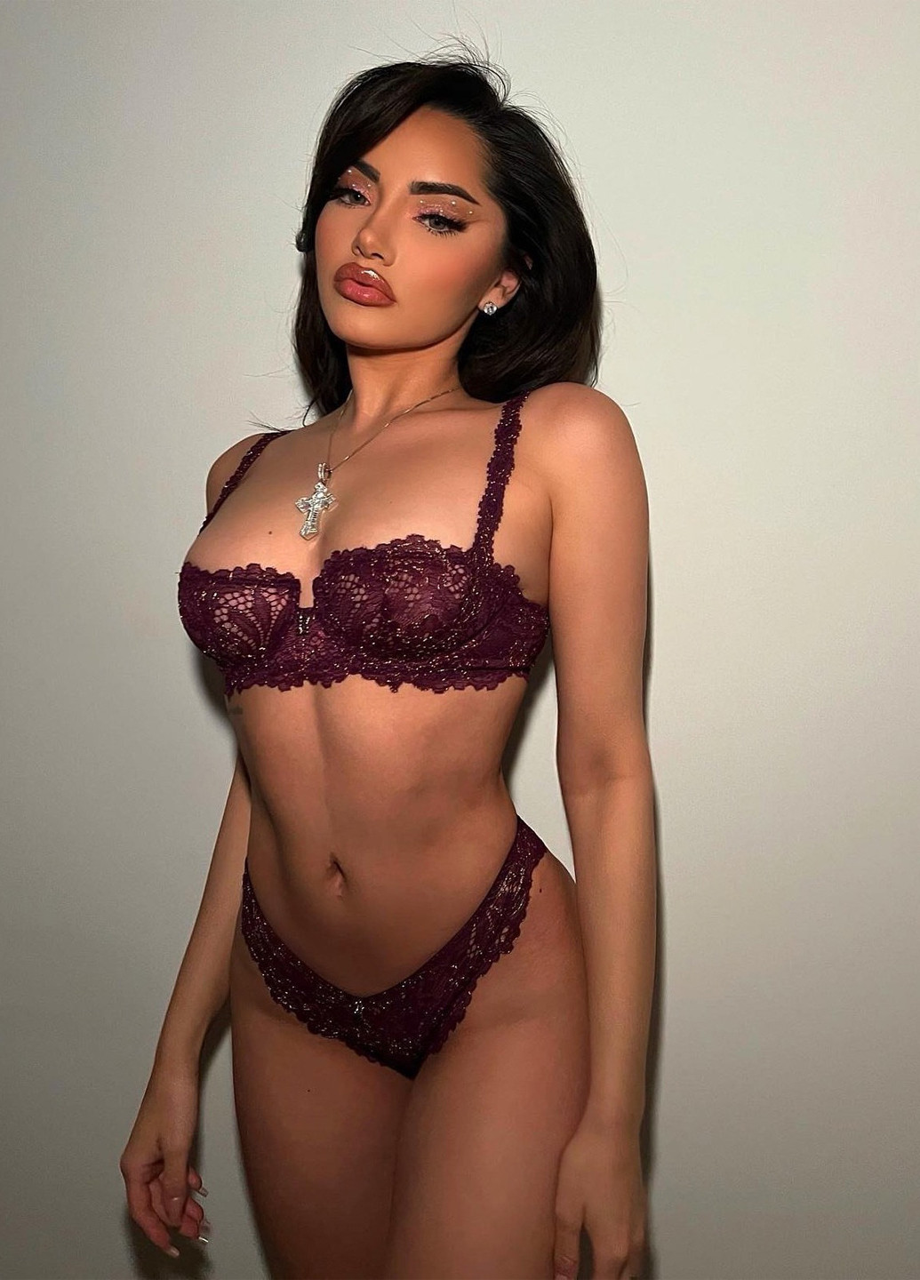 Бордовый балконет бюстгальтер Savage X Fenty с косточками нейлон