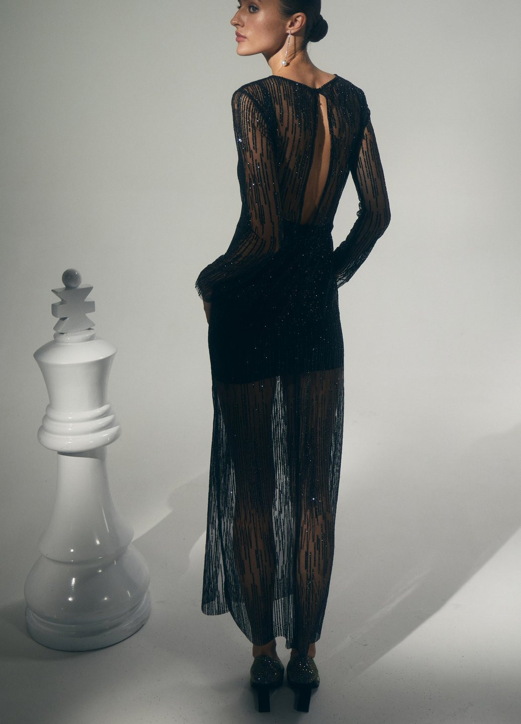 Черное вечернее платье Gepur однотонное