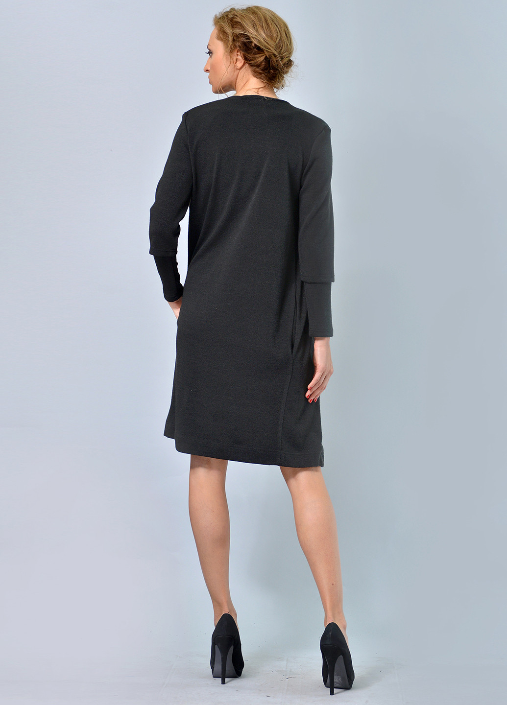 Чорний демісезонний комплект (сукня, кардиган) Lila Kass