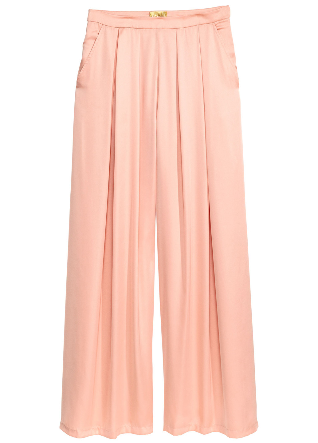 Персиковые кэжуал летние палаццо брюки H&M