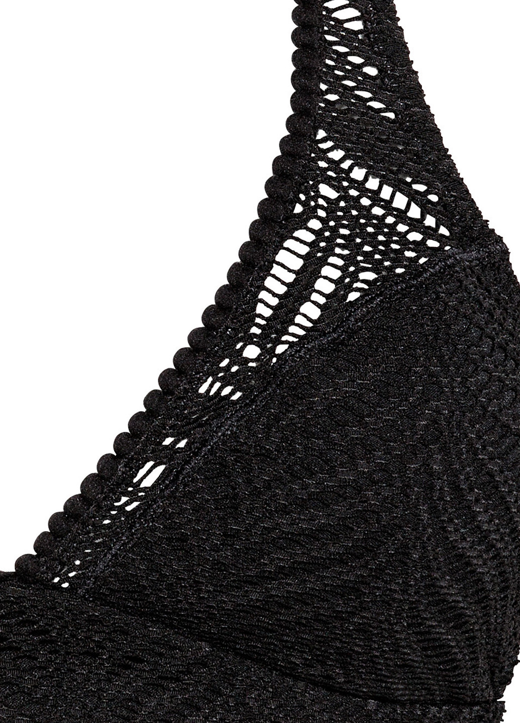 Купальный лиф H&M халтер однотонный чёрный пляжный полиэстер