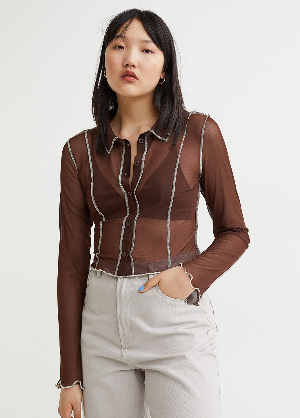 Коричнева блуза H&M