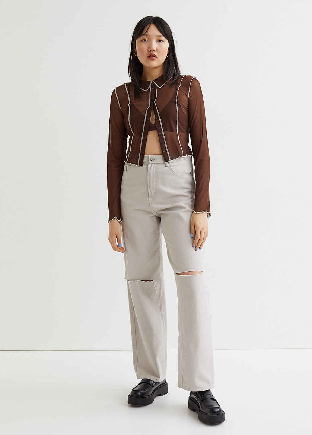 Коричнева блуза H&M