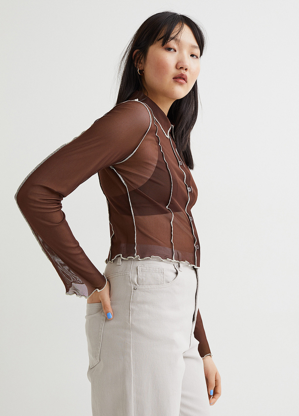 Коричнева блуза H&M