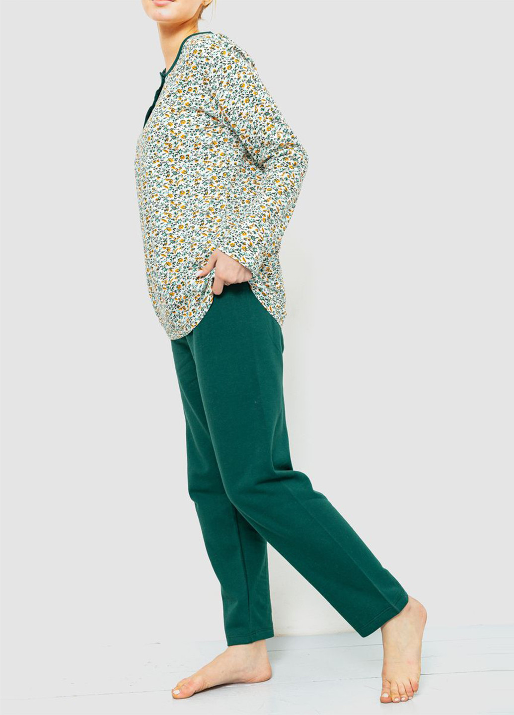 Изумрудная зимняя пижама (лонгслив, брюки) Ager