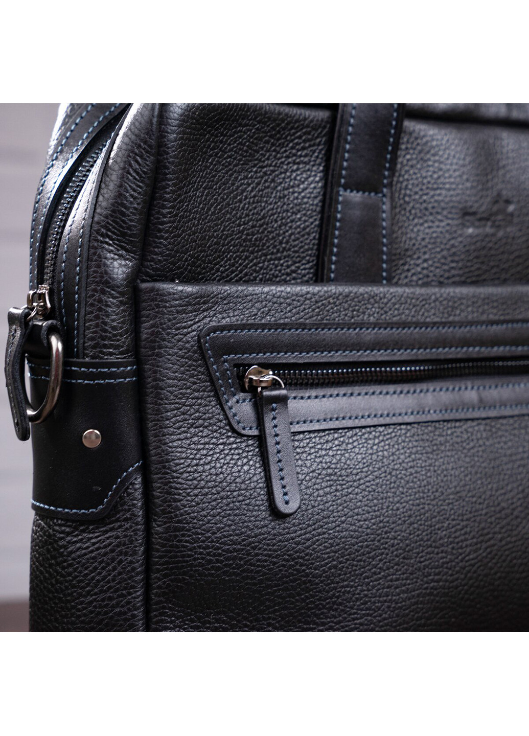 Мужская кожаная сумка для ноутбука 37х31х8 см Shvigel (229459348)