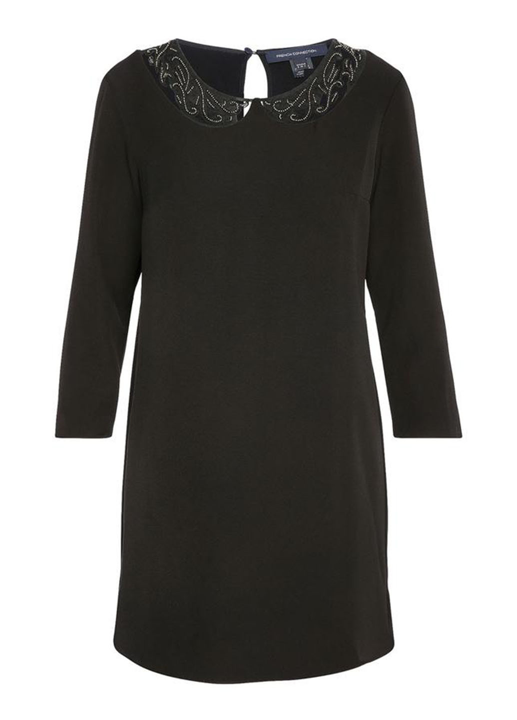 Черное кэжуал платье с длинным рукавом French Connection однотонное
