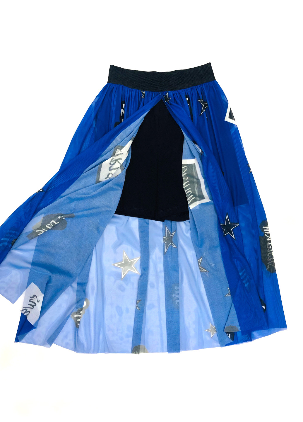 Синій демісезонний костюм (бомбер, майка, спідниця) спідничний, трійка Marions