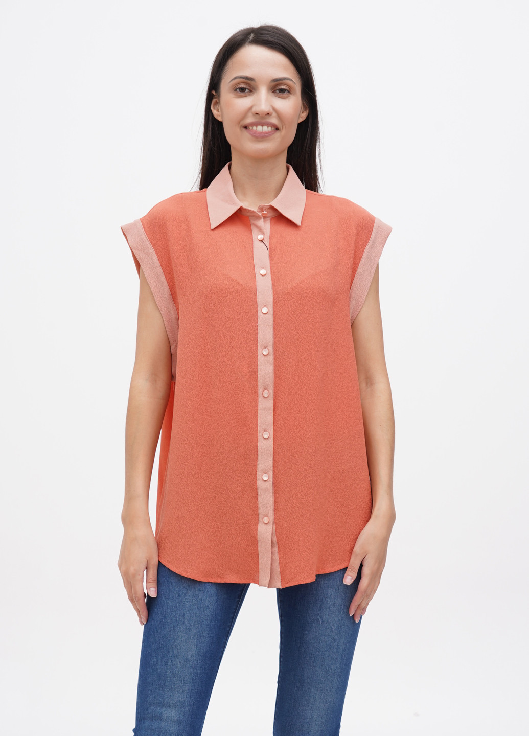 Оранжевая блуза Sisley