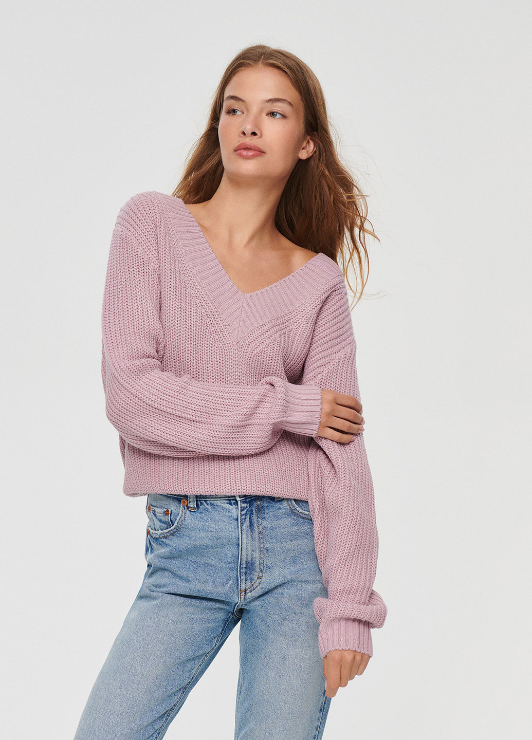 Сиреневый демисезонный пуловер пуловер House