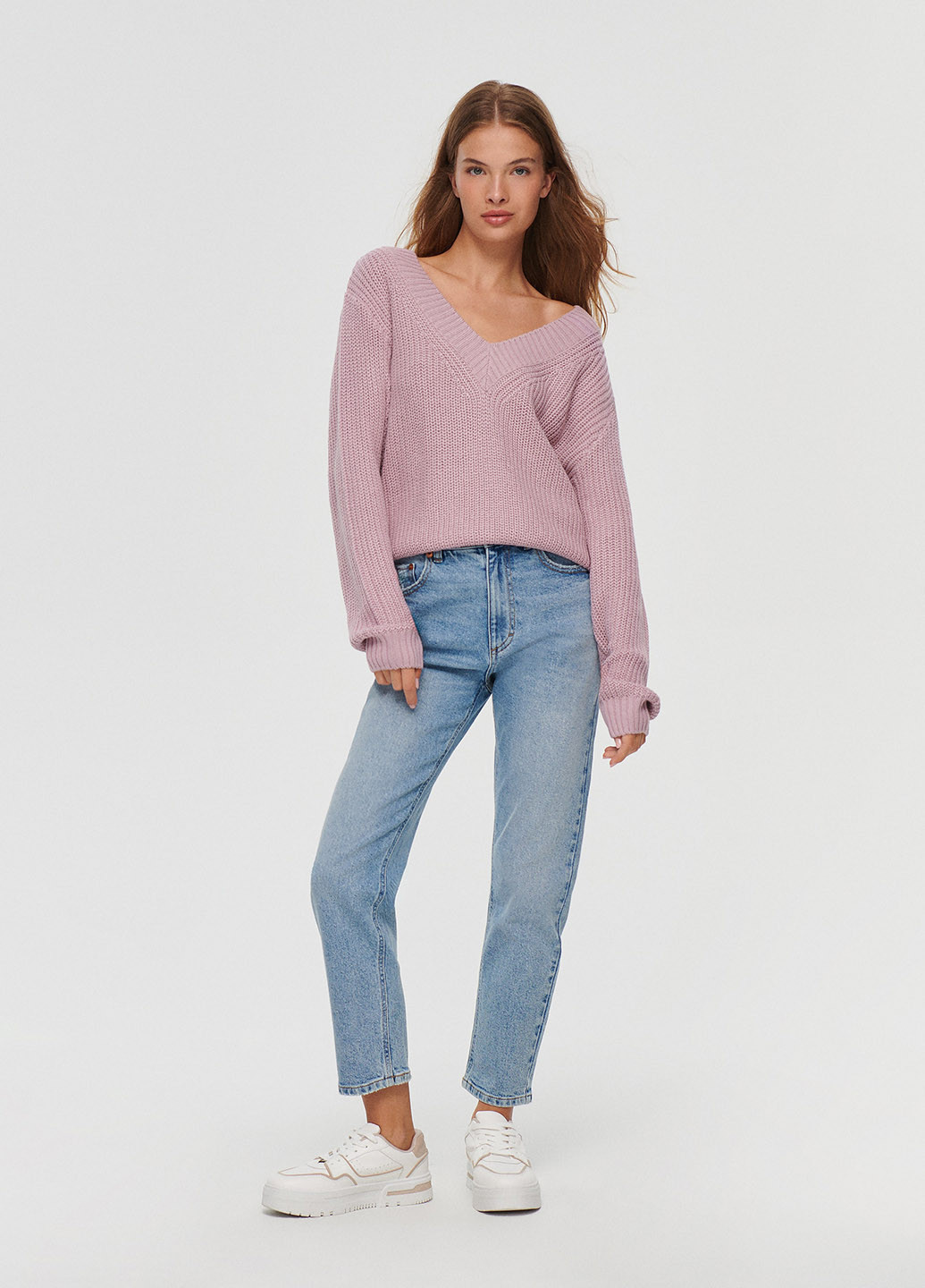 Сиреневый демисезонный пуловер пуловер House