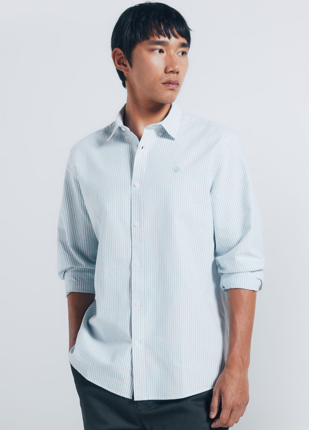 Бирюзовая классическая, кэжуал рубашка в полоску Springfield