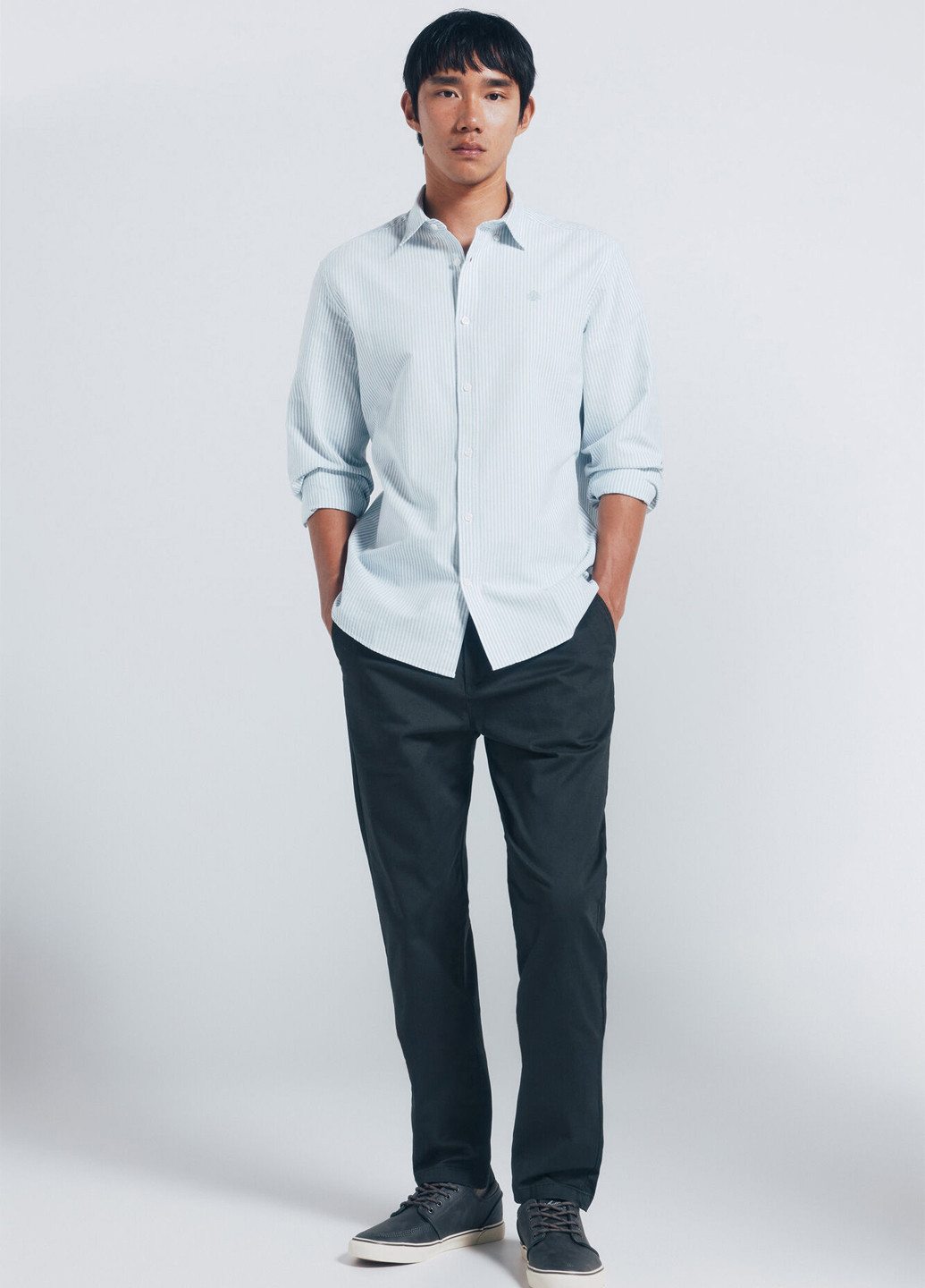 Бирюзовая классическая, кэжуал рубашка в полоску Springfield