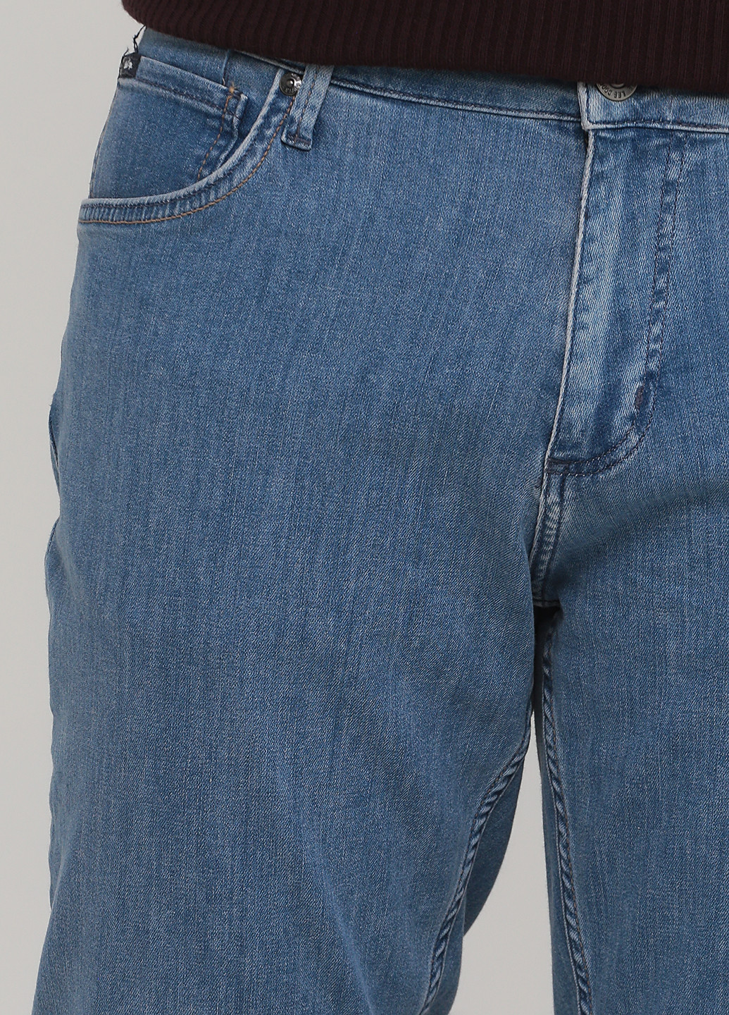 Светло-синие демисезонные укороченные, прямые джинсы Lee Cooper